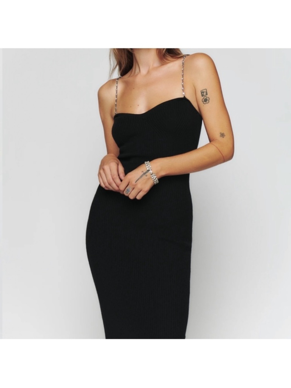 Reformation Kimmy Novelty Cashmere Sweater Dress